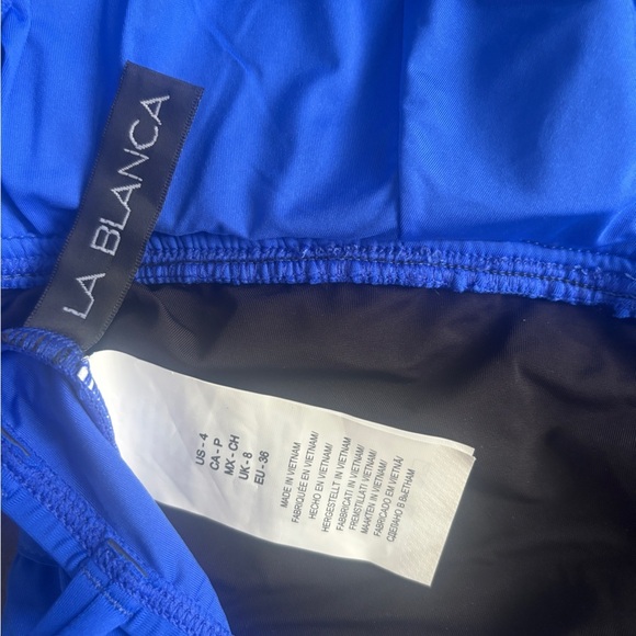 La Blanca Island Goddess Tummy-Control One Piece Sapphire Blue 4 NWOT - Picture 6 of 7